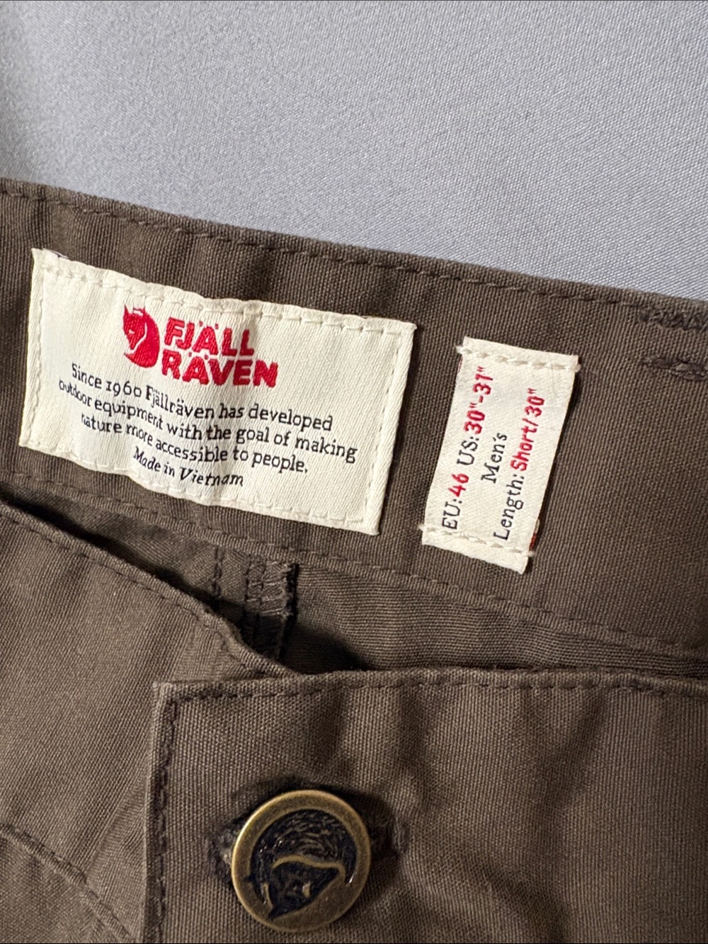 Fjallraven G-1000 Brown/Black Men's Outdoor Cargo Pants - Picture 2 of 2